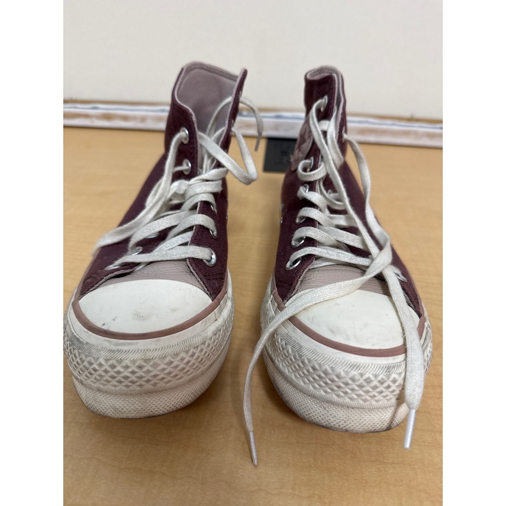 Converse Chuck Taylor All Star Platform High Top Burgundy Pink Womens 7.5 5.5 UK